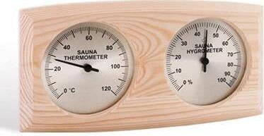 Sawo Thermo-Hygrometer voor Sawo Gekrümmten Box Type met Kiefer afwerking