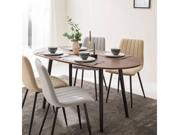Esstisch oval 160 x 75 x 80cm Holz/Braun/Braun