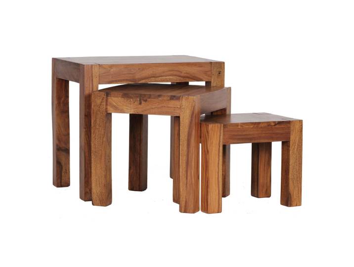 Beistelltische Vadso 3er-Set Sheesham massiv