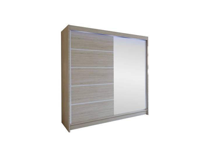 SCHWEBETÜRENSCHRANK Talin III, mit RGB LED Beleuchtung