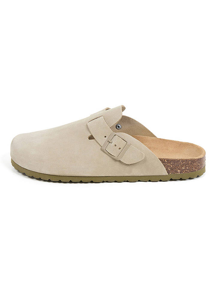 billowy Leder-Clogs in Beige - 43