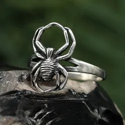 Drachensilber Spinne Ring Gothic Schmuck Silber 925 Damenring Punk 56 - Silber