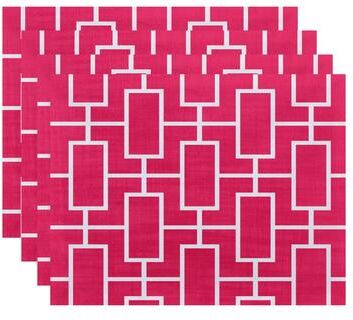 E by Design 18 x 14 Inch Screen Lattice Geometric Print Placemat (set of 4)
