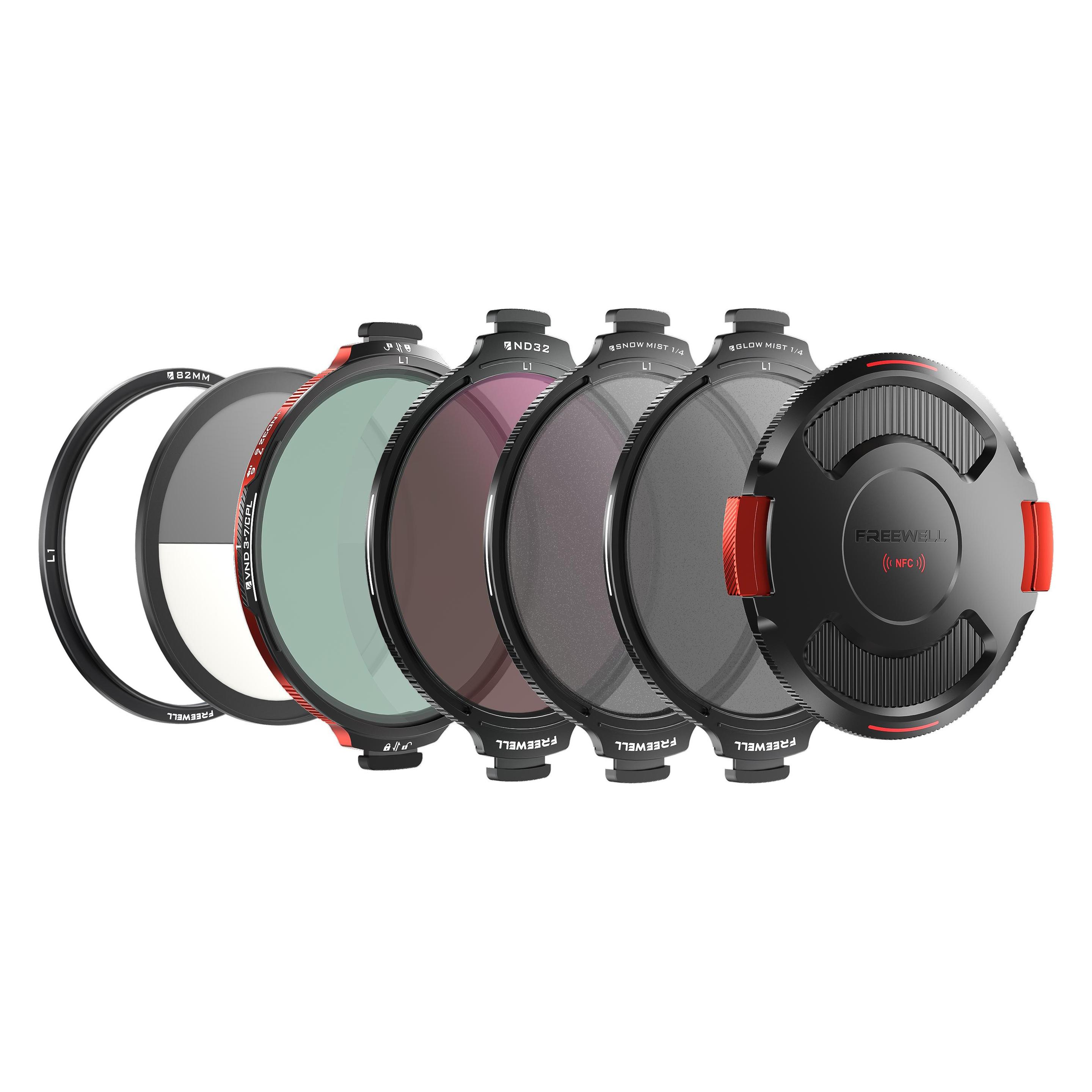 Freewell Real Locking Variable ND/CPL Filter Mega Kit (82 mm, ND- / Graufilter) (FW-L1-MEGA)