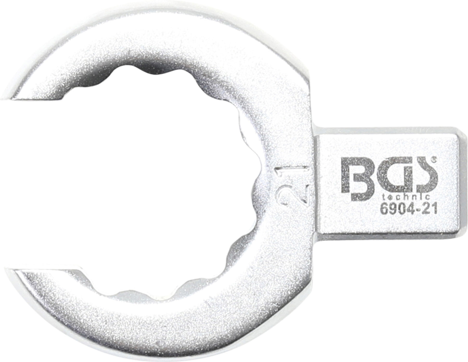 BGS Einsteck-Ringschlüssel 6904-21, offen, 21 mm, Aufnahme 9 x 12 mm ; BGS technic)