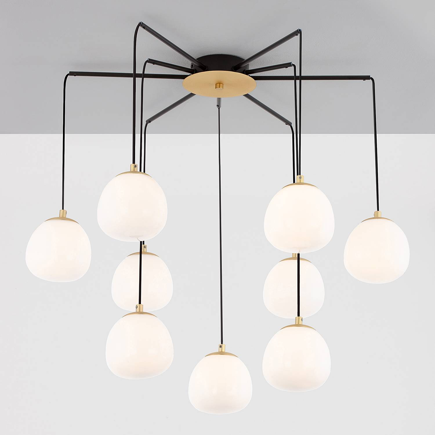 home24 Hanglamp The Egg goud/zwart, Diameter: 75 cm
