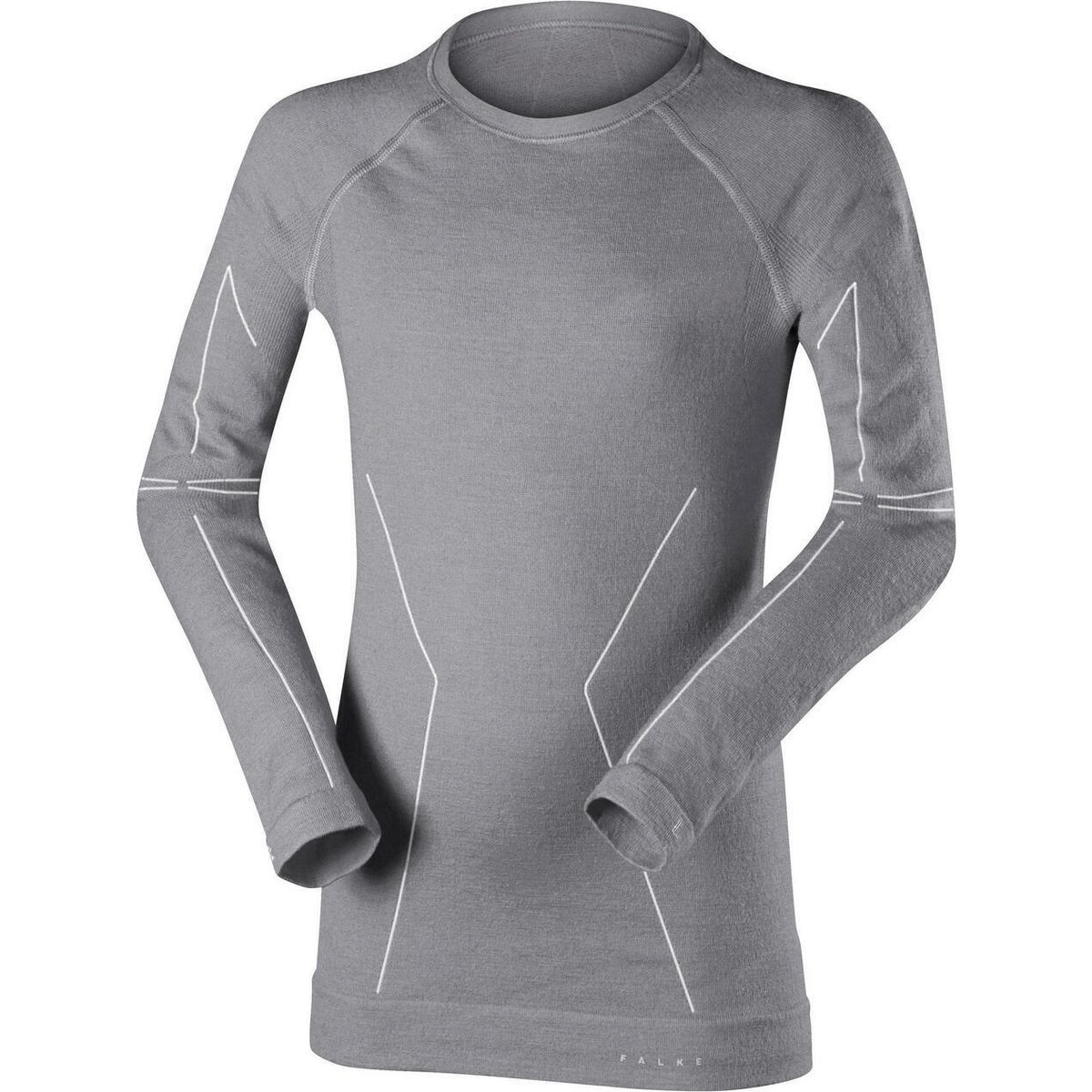 Falke Kinder Langarmshirt Wool-tech grey-heather (3757) 170-176 31921-3757-170-176