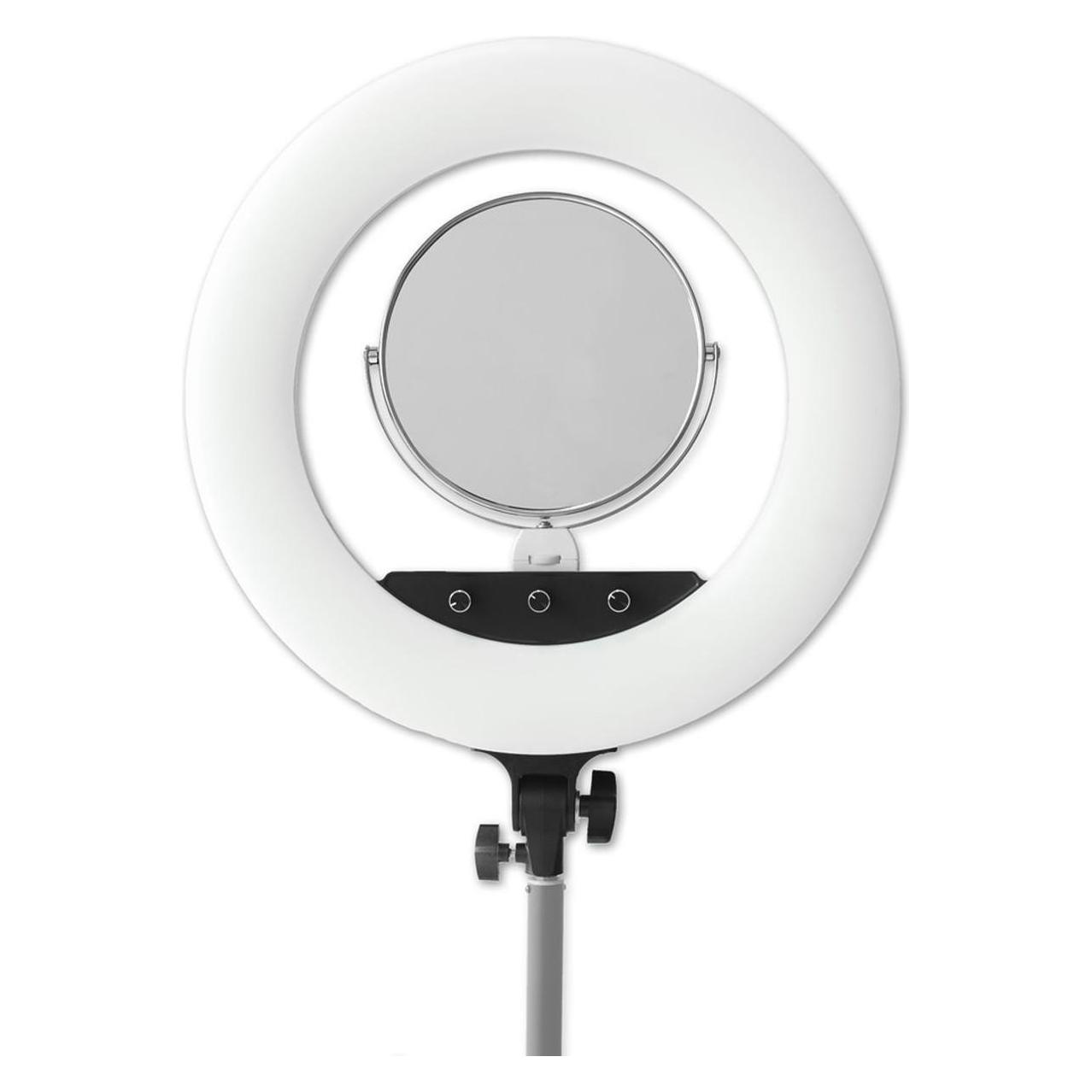 Caruba Vlogger 18 Zoll RGB LED, Set mit Tasche Weiss (Ringlicht, Videoleuchte) (D177101)