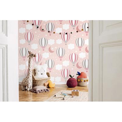 Vliestapete LIVING WALLS "LIMITED – Heißluftballons Fototapete", rosa (grau), B:1,59m H:0m L:2,8m, Vlies, Tapeten, Verspielte Heißluftballons als großformatiges Kinderzimmermotiv