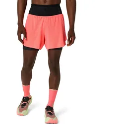Asics Herrenlaufshort Fujitrail Elite Short, Blazing Coral - Coral / M