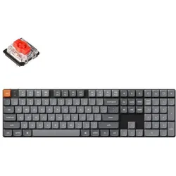 Keychron K5 Max RGB Red Switch Kabellose Low-Profile-Tastatur (schwarz) (K5M-H1). (US, Kabelgebunden, Kabellos), Tastatur, Schwarz, Grau
