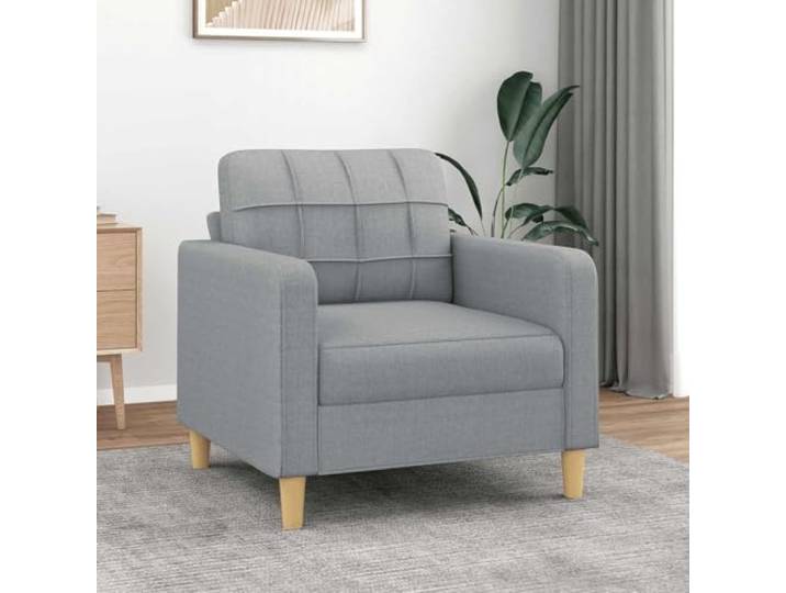 HEFZGDB Sofasessel Hellgrau 60 cm Stoff Moderner Sessel mit Strapazierfähigem Bezug und Robustem Metallgestell für Langlebigkeit und Atmungsaktivität Bequeme Dicke Polsterung