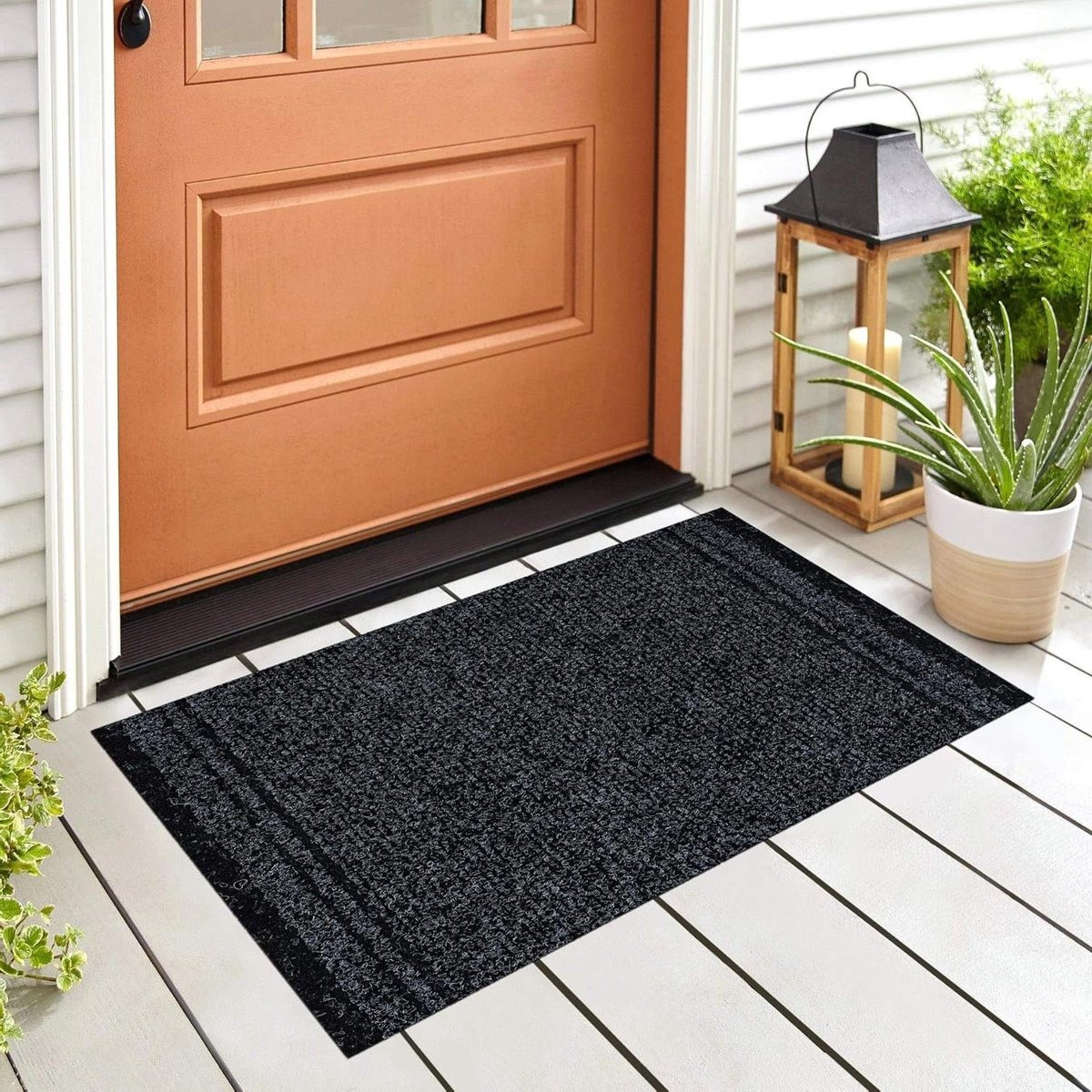 Antraciet Deurmat voor buiten met antislip oppervlak - 80 x 120 cm