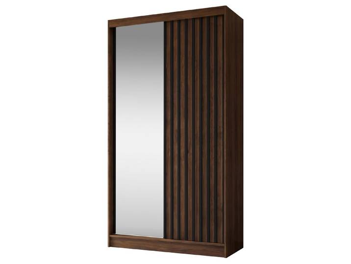 Beautysofa Kleiderschrank HELIX II mit Spiegel und Schubladen (Kleiderstange und funktionalen Stauraumlösungen, Moderner Garderobenschrank mit Lamellen) Schwebetürenschrank