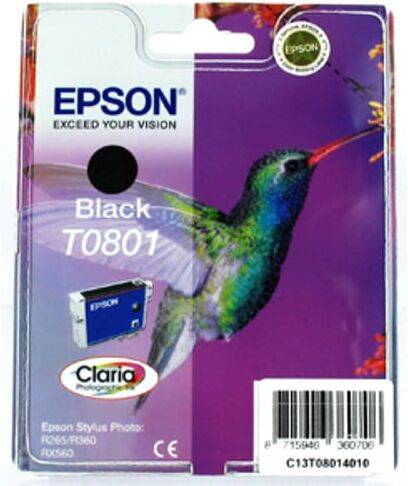 T0801 Cartucho de tinta (Epson T080140) negro