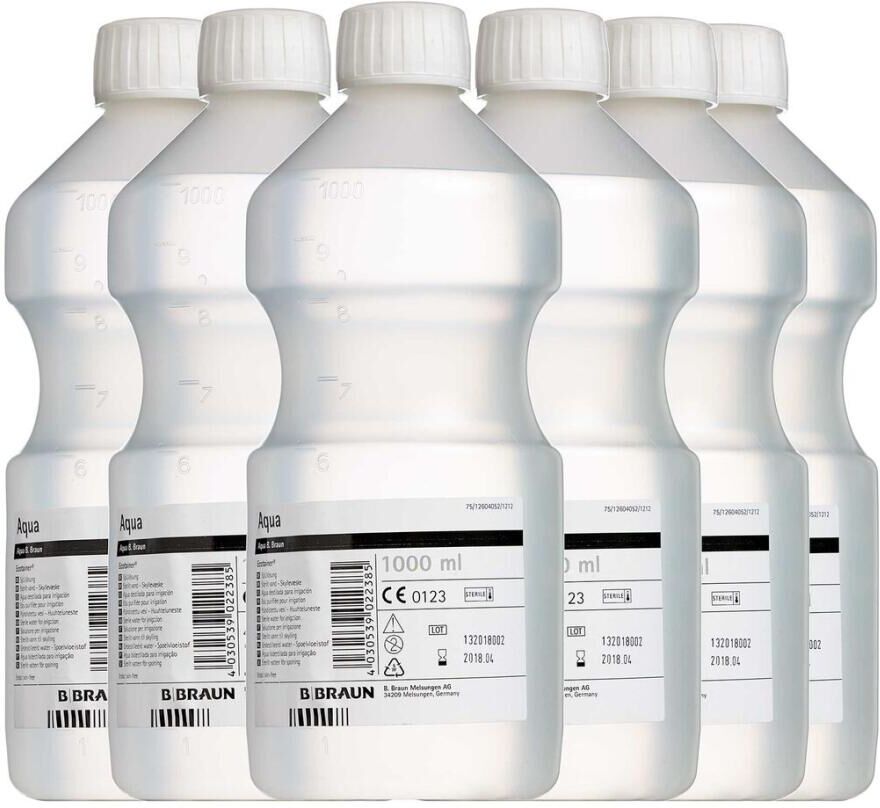 Sterilt vand skyllevæske Medicinsk udstyr 6 x 1000 ml
