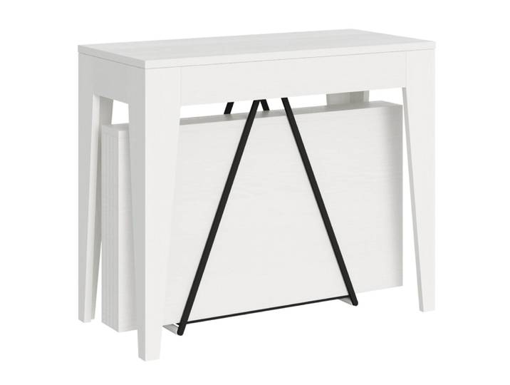Console extensible 90x42/198 cm effet bois frêne blanc