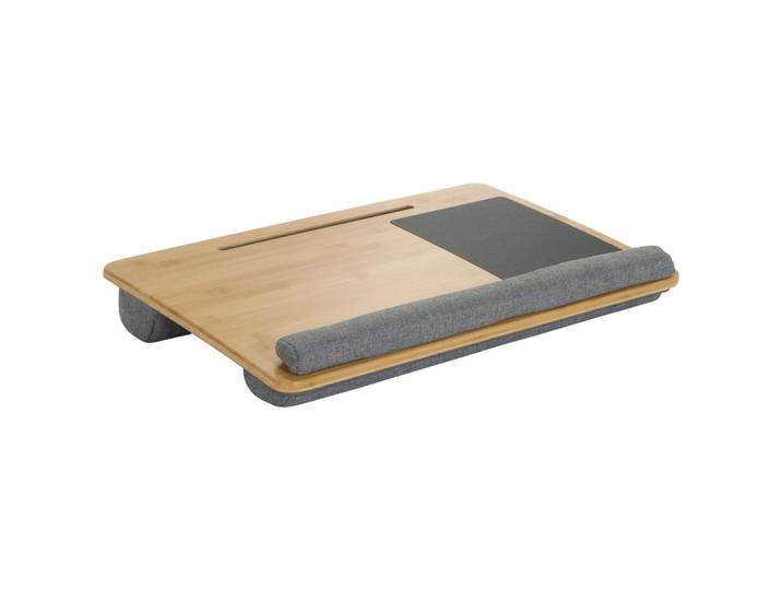 Mid.you Laptopunterlage, Grau, Holz, Bambus, Füllung: Schaumstoff, 54x9x36 cm, Handgelenkablage, Büromöbel, Bürobedarf