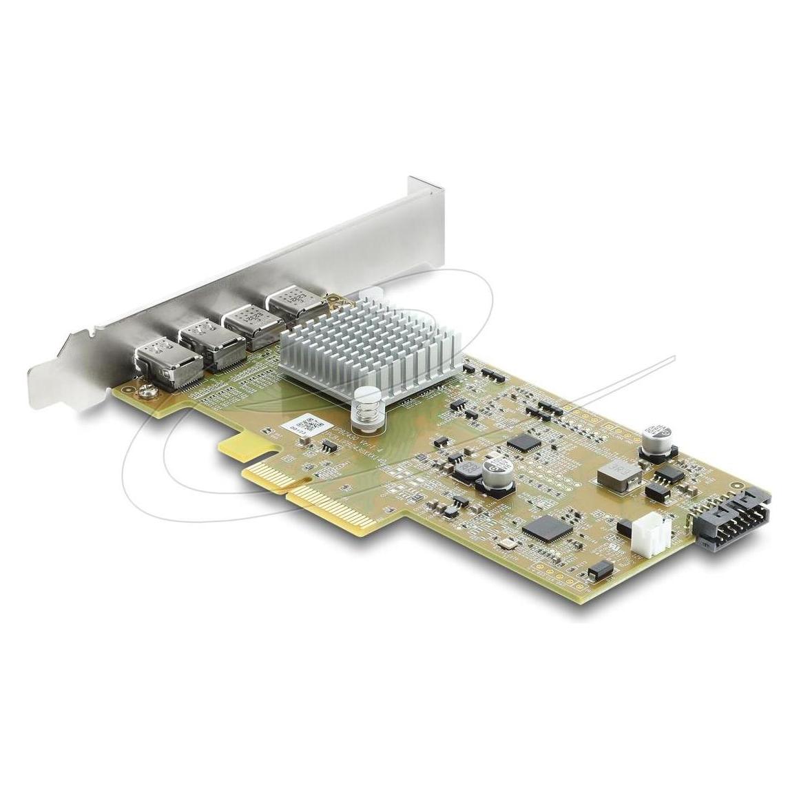 Delock PCI Express x4-Karte mit 2 externen USB-Typ-C-Anschlüssen (40 Gbit/s) (91372)