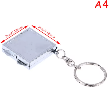 Inspire Curations Double Sided Metal Folding Keychain Makeup Mirror a4