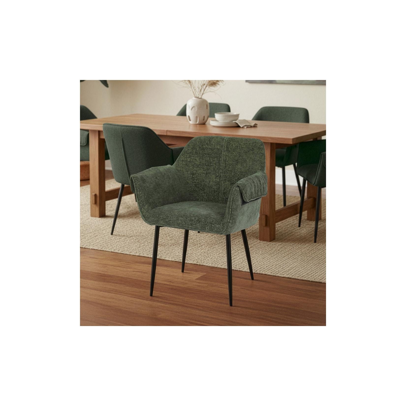 HOME DELUXE Esszimmerstuhl chenille CHENO - 7er Set Rosa