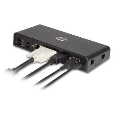 Hamlet USB 3.0 Dual Display DVI und HDMI Docking Station, Hub mit 6 USB-Anschlüssen, LAN UND AUDI (USB-A, USB-B, 6 Ports) (HDOCKS300)