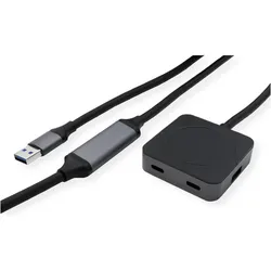 Value USB-hubs / -switches (USB-A, 4 Ports), Dockingstation + USB Hub, Schwarz