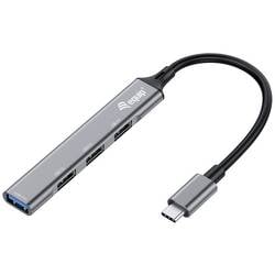 Equip 128961 USB-Hub 4 Port USB-A USB 3.1 Gen1 5 GBit/s mit USB-C® Stecker Schwarz, Grau 128961