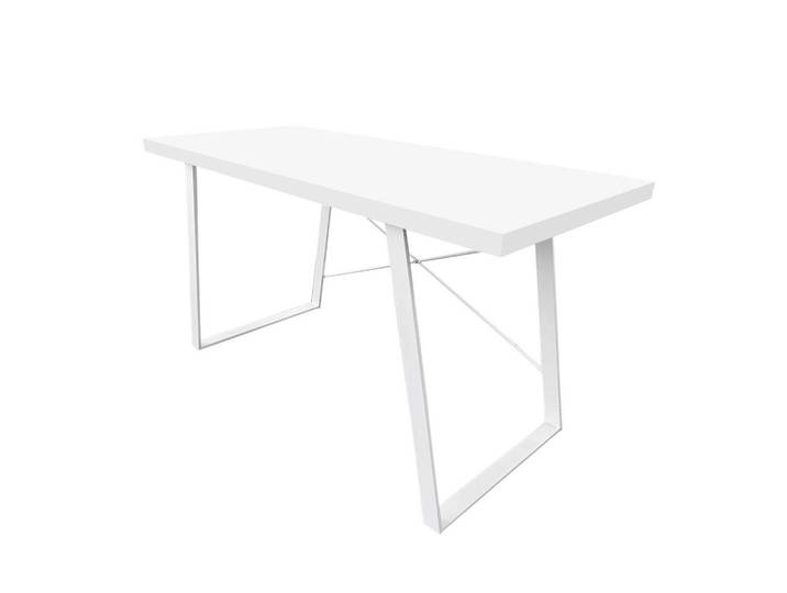 Svita Schreibtisch Industrial Weiß, Metall, Rechteckig, 60x75x140 cm, Büromöbel, Schreibtische, Schreibtische