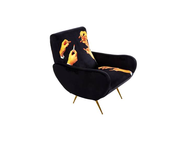 Design Loungesessel „Toiletpaper Lipstick“ Black Seletti