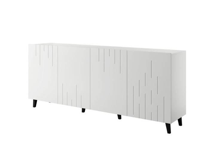 Buffet bas contemporain blanc mat 200cm