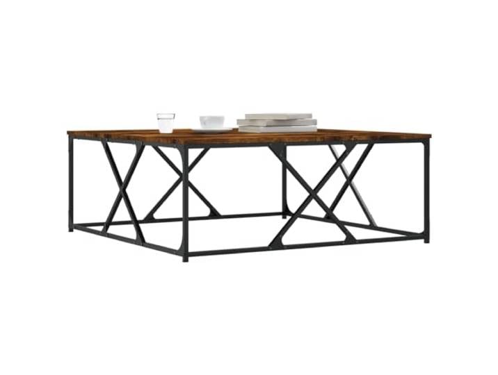 KTHLBRH Couchtisch Eiche Rauchgrau 100 x 100 x 40 cm Mehrschichtholz, Metallgestell, stabile Platte, robust, einfache Montage