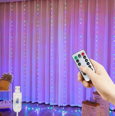 Inspire Curations Remote Control USB Curtain Fairy Lights multicolor usb 4mx3m 450leds