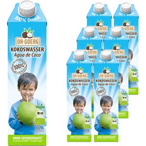 Dr.Goerg Kokoswasser Premium, ohne Zuckerzusatz, BIO, 100% Kokosnusswasser, im Tetrapack, 6x 1 Liter
