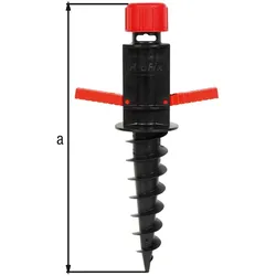 Alberts® Einschraub-Bodenhülse, Kst. schwarz-rot, Gesamtlänge 400 mm 609955