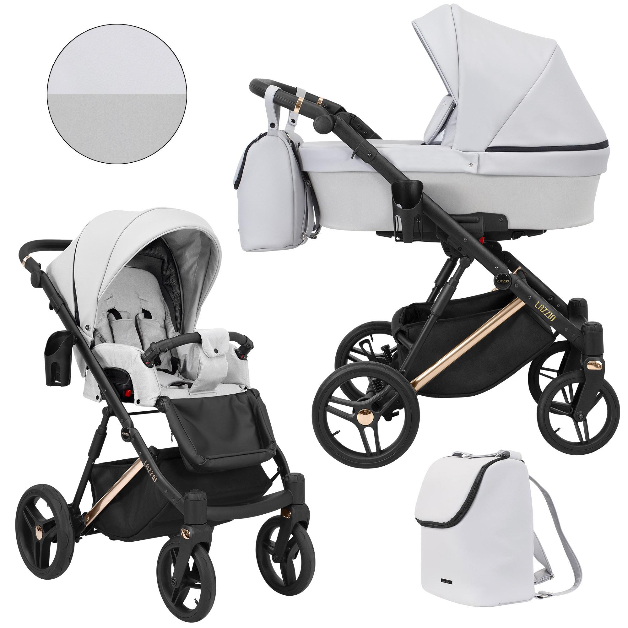 Kinderwagen Kunert Lazzio Premium 2in1 - Kupferrahmen - Farbe: Hellgrau Eco