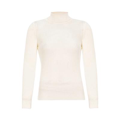 Rollkragenpullover CIPO & BAXX "WP227", Damen, Gr. L, weiß (ecru), regular fit, Pullover Rollkragenpullover, Mit Rollkragen
