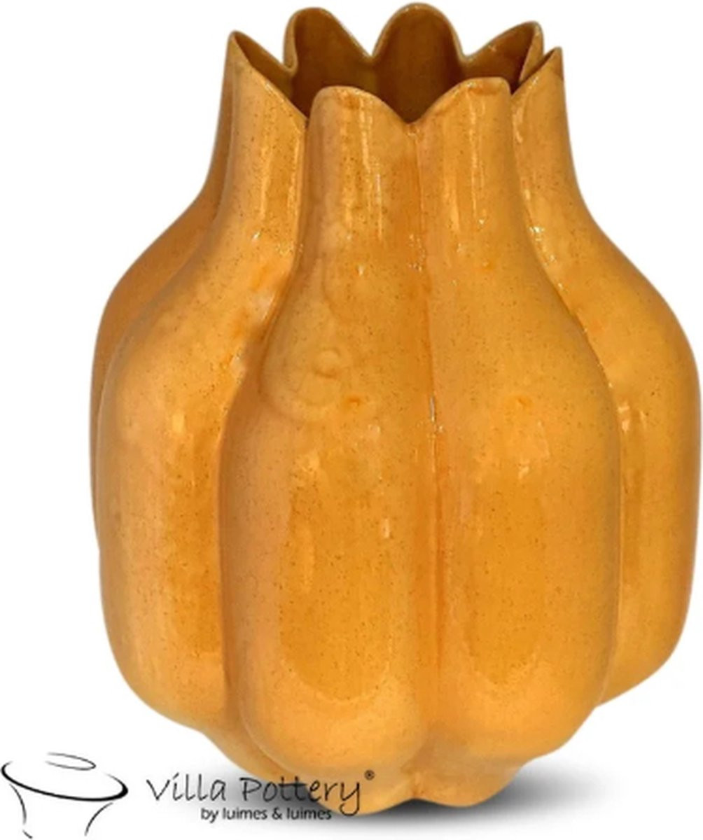 Villa Pottery Keramische Vaas Flowerpower 1 Yellow Reactive