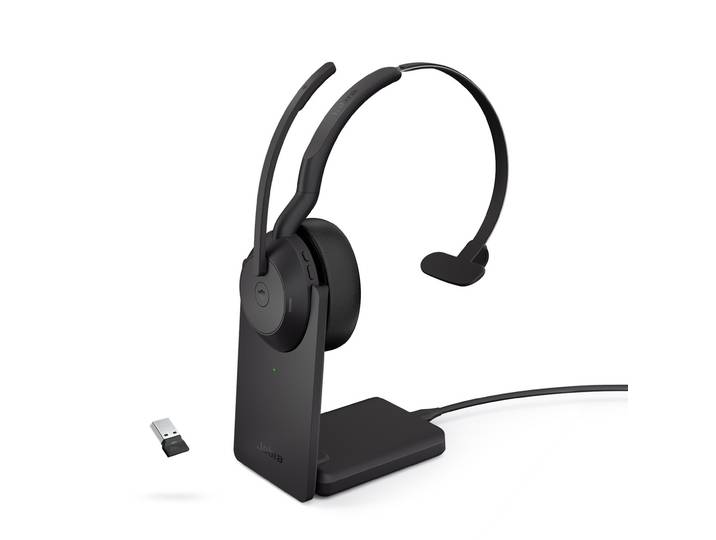 Jabra Evolve2 55 MS Mono Casque sans fil Bluetooth + Dongle USB-A + Station de charge