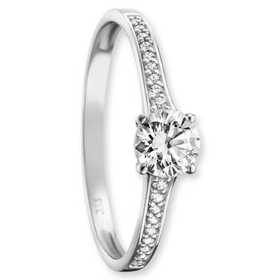Goldring ONE ELEMENT "Zirkonia Ring aus 333 Weißgold Zirkonia Ring aus 333 Weißgold" Gr. 54, silber, Fingerringe, Damen, 54,mit Zirkonia, Gold Weißgold 333, Gold, Weißgold 333, Goldring, Feine Gestaltung – ein Sinnbild mit ruhiger Eleganz