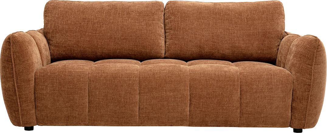 Miliboo Design-Sofa mit 3 Sitzplätzen aus Stoff mit samtartigem, strukturiertem Effekt in gebrannter Erde WONDER
