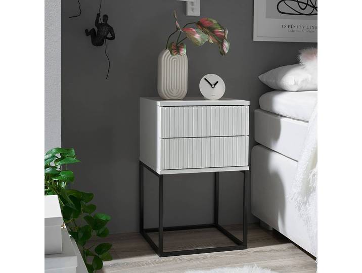 Table de chevet Motts 40 x 65cm Blanc/Blanc