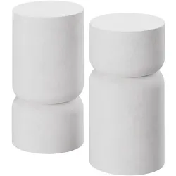 tectake 2er Set Beistelltisch Amine, Chubby-Design  Weiß