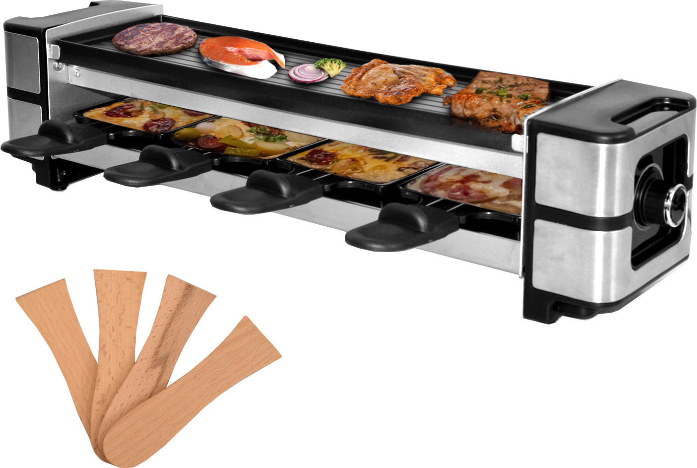 Syntrox Germany Raclette voor 4 personen, 600W, met anti-aanbaklaag