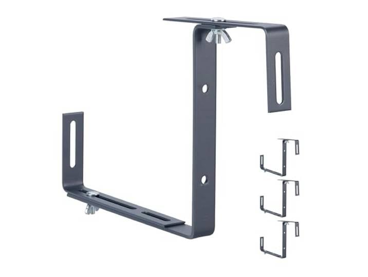 Relaxdays Supports pour bacs à Fleurs\, Lot de 4\, réglables\, sans perçage\, métal\, pour Garde-Corps\, Anthracite