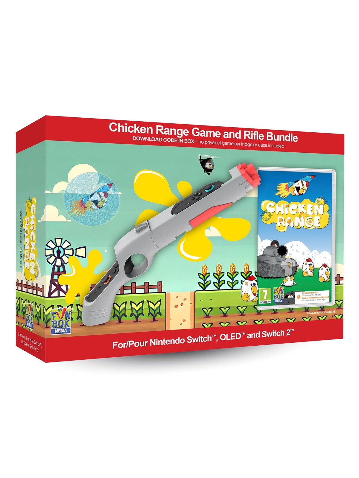 Chicken Range Game with Rifle Bundle (Code in a Box) - Nintendo Switch 2 - Shooting - PEGI 7