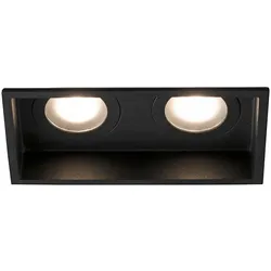 Faro Deckeneinbauleuchte HYDE SQ 2xGU10, IP44, quadratisch, schwarz matt FAR-40125