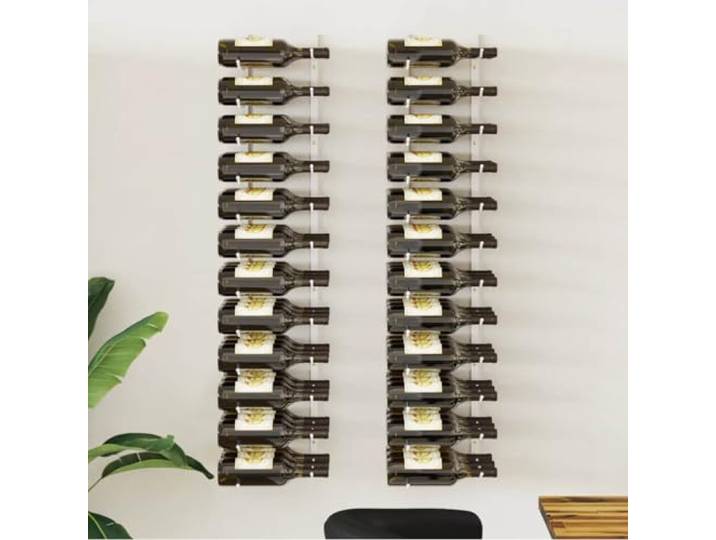 HBBMGYD Weinregal für 36 Flaschen, 2 Stück, Eisenweiß Einfache Montage, glatte kratzfeste Oberfläche, modernes Design für Küche oder Bar