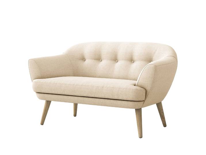 Canapé 2 places Dosrius Beige Tissu structuré Auma 134 x 78 x 88cm Scandi