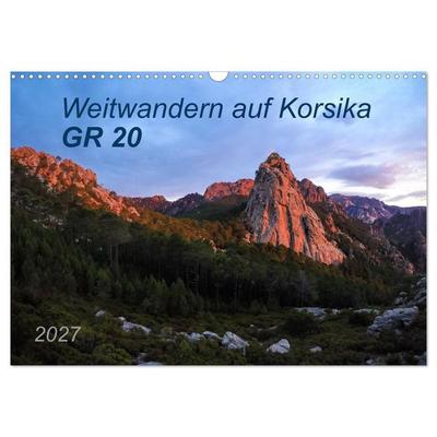 Weitwandern auf Korsika GR 20 (Wandkalender 2027 DIN A3 quer), CALVENDO Monatskalender